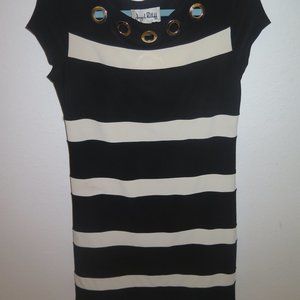 Ladies Joseph Ribkoff black & white striped dress